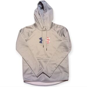 Under Armour Light Gray Hoodie with Flag Logo